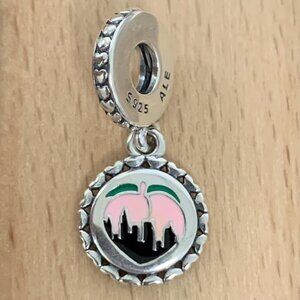 Pandora Georgia Peach Dangle Charm Pendant, S925 Silver Bracelets